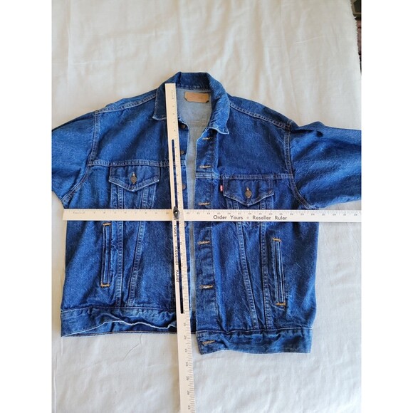Levis Mens L Jean Jacket Trucker 70507 0214 Dark Blue VTG Retro USA Work EUC - Picture 13 of 16